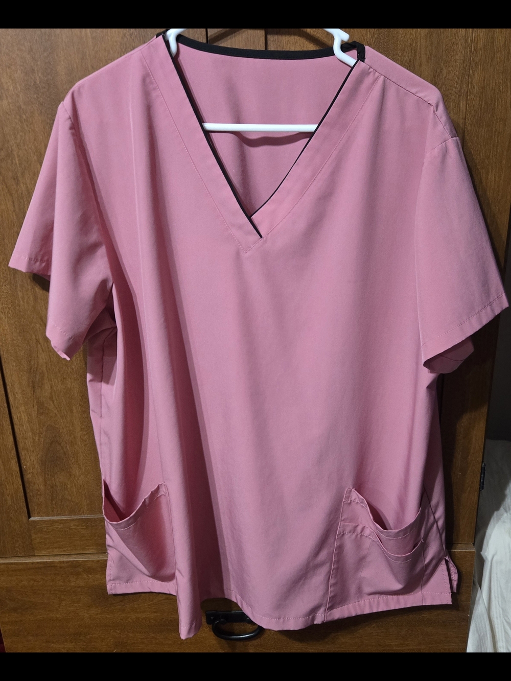 Pink Women's V-Neck Scrub Set 3XL